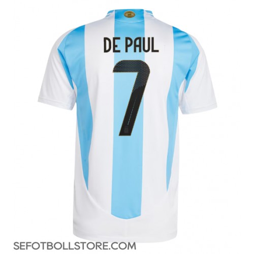 Argentina Rodrigo De Paul #7 Replika Hemmatröja Copa America 2024 Kortärmad